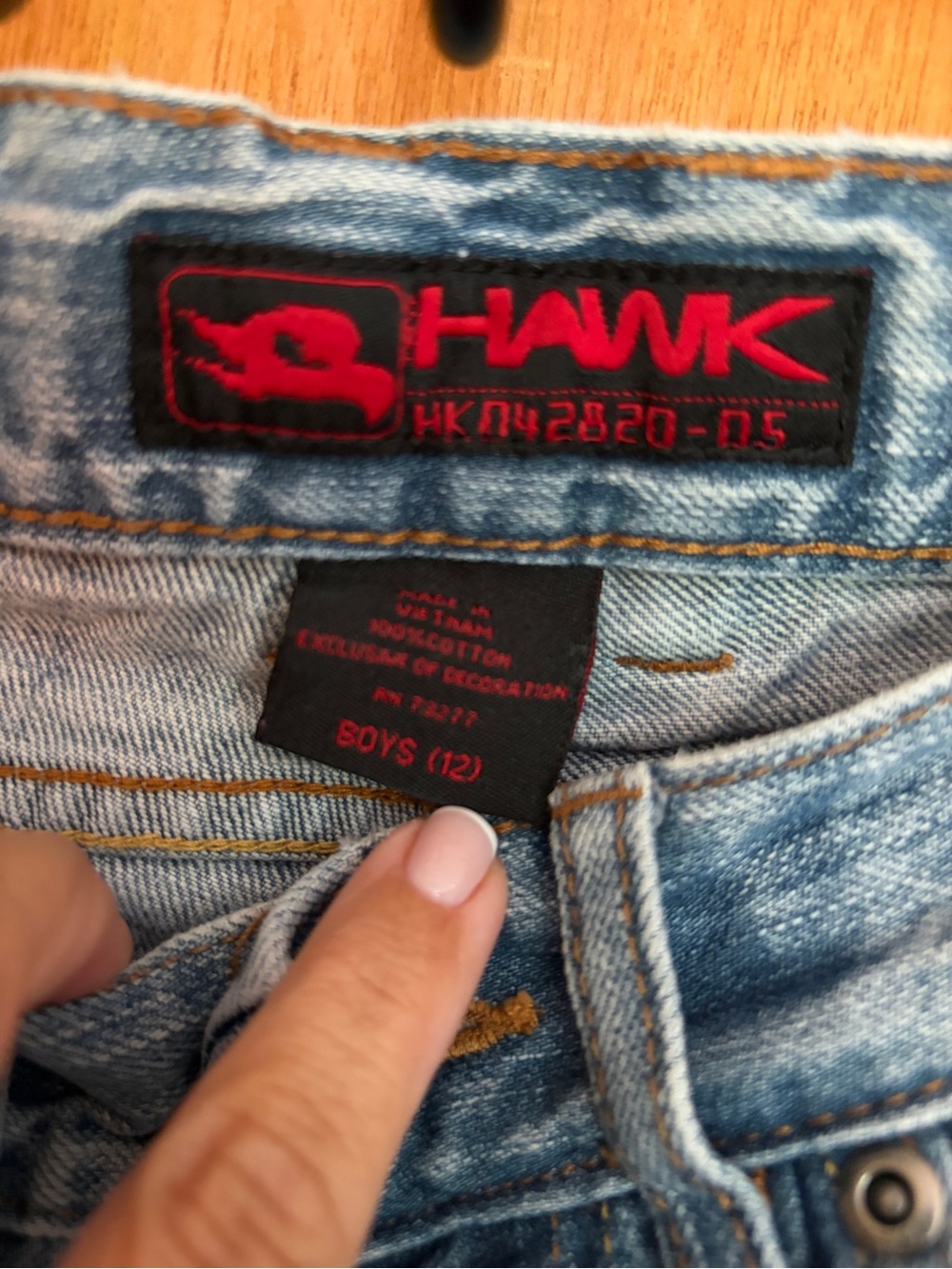 Tony Hawk Light Blue Denim Slim Jeans with Red Logo Accent